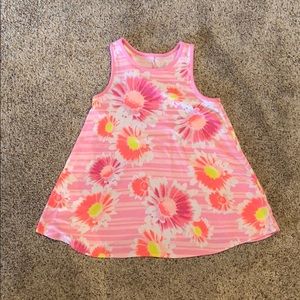 Justice pink floral tank top.